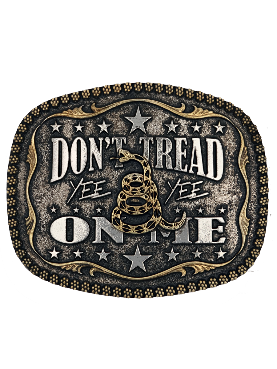 Vintage Don't Tread On Me US Postage 6 Cent Stamp Belt Buckle buy Oden Patina