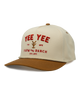 Beige and brown cap with 'Yee Yee Farm and Ranch' text on a white background