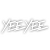 White Yee Yee windshield decal (36")